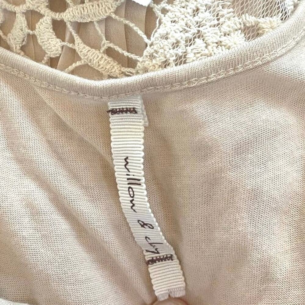 Willow & Clay Women's Cream Crochet Pleated Skirt Lined Mini Dress SZ XS NWT - Picture 7 of 13